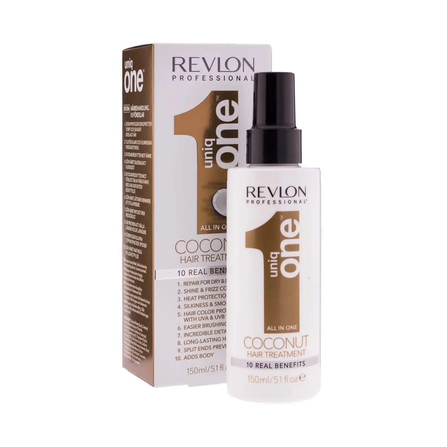 uniq-one-coconut REVLON UNIQ ONE COCONUT TOUT EN UN TRAITEMENT POUR CHEVEUX 150ML – Image 1