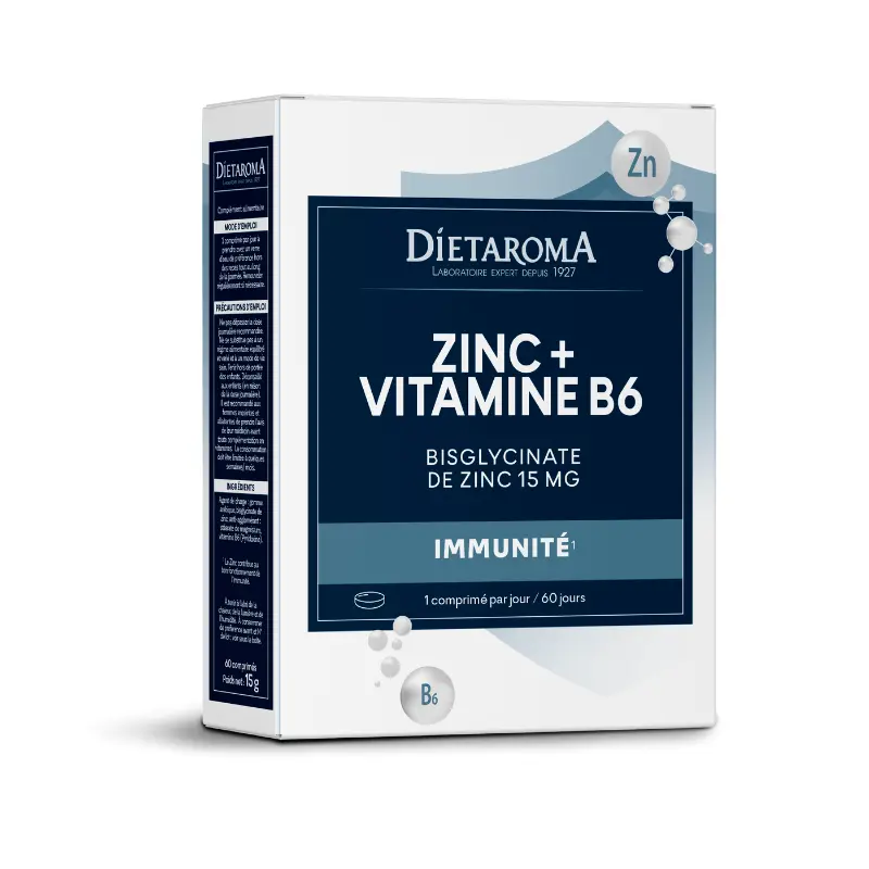 zinc-vitamine-b6-DIETAROMA DIETAROMA ZINC + VITAMINE B6 60COMP – Image 1