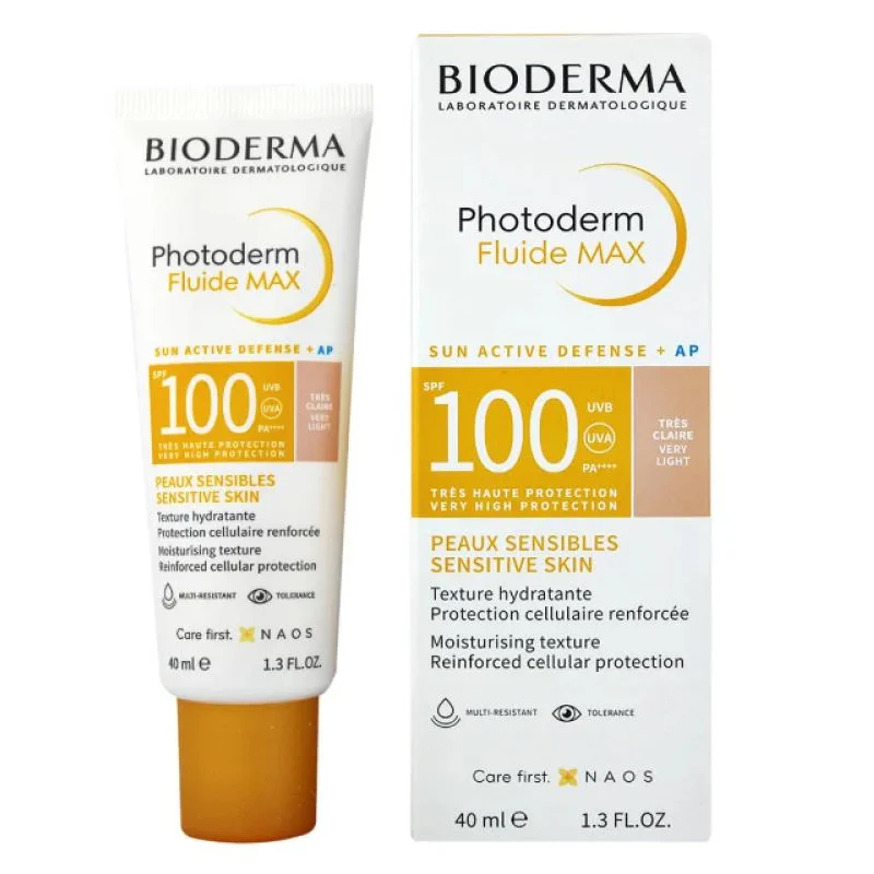 3701129803554.webp BIODERMA PHOTODERM FLUIDE MAX TRES CLAIRE SPF100 40ML – Image 1