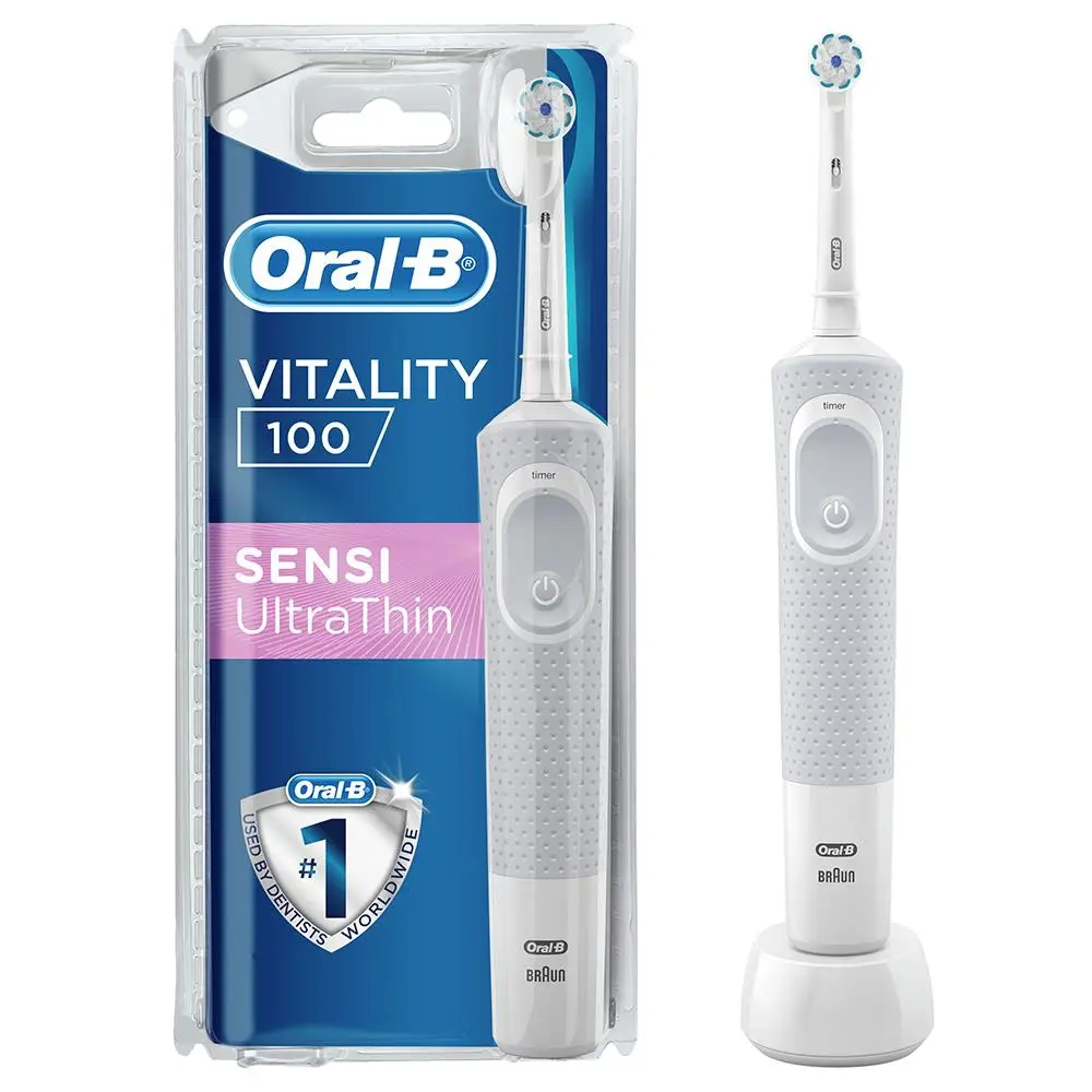 4210201266778-oral-b-vitality-d100-sensi-ultra-thin-adulte-brosse-a-dents-rotative-gris-blanc-1.webp Oral-B Vitality D100 Sensi UltraThin Adulte Brosse à dents rotative Gris, Blanc – Image 1