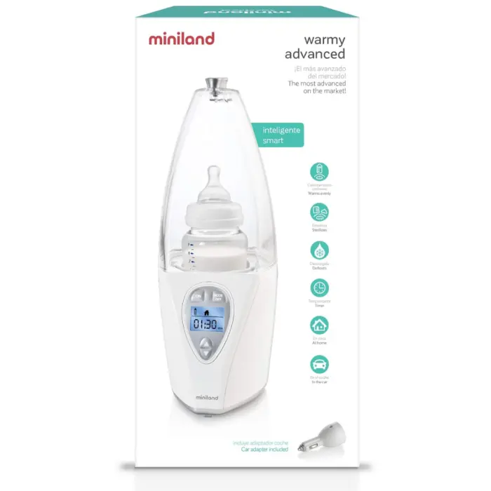 miniland_bvox.webp Miniland Chauffe biberon stérilisateur Warmy advanced silver – Image 1
