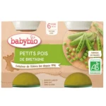 Babybio - Petit Pot Bébé Petits pois - Bio - 2x130g - Dès 6 mois