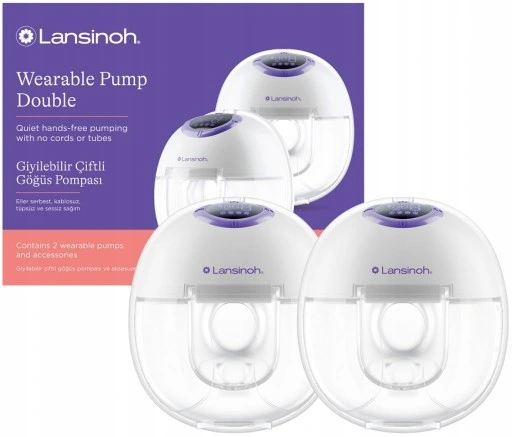 LANSINOH-LAKTATOR-PODWOJNY-BEZPRZEWODOWY-MUSZLOWY-HANDS-FREE Lansinoh Tire-Lait Mains Libres Double – Image 1