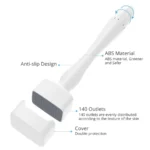 Dermastamp ajustable - 140 pointes en titane Microneedle dermapen, Derma stamp professionnel pour les cheveux, la barbe, le visage, le corps - Meilleure alternative au dermo-rouleau