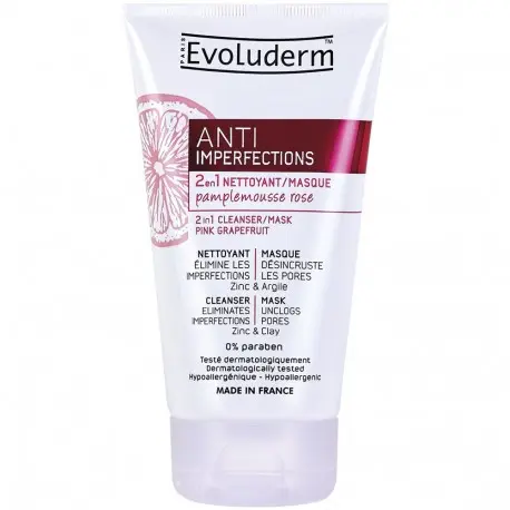 evoluderm-nettoyant-masque-2-en-1-anti-imperfections-au-pamplemousse-rose-150ml Evoluderm - Nettoyant Masque 2 en 1 Anti-Imperfections Pamplemousse Rose - 150 ml – Image 1