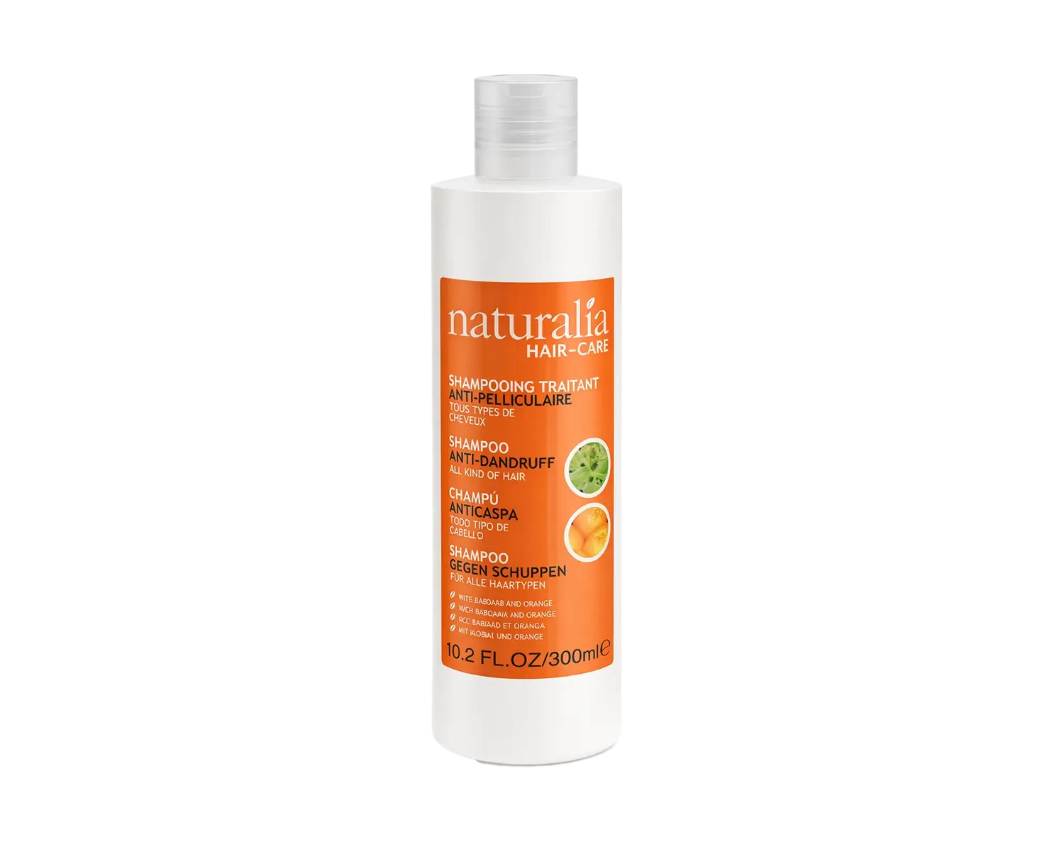 Le shampooing traitant anti-pelliculaire Naturalia Hair-Care est spécialement formulé pour éliminer efficacement les pellicules tout en respectant l’équilibre naturel du cuir chevelu. Enrichi en bardane reconnue pour ses propriétés purifiantes et en orange aux vertus tonifiantes, il aide à : Réduire visiblement les pellicules Apaiser les démangeaisons du cuir chevelu Réguler l’excès de sébum Apporter fraîcheur et légèreté aux cheveux Convient à tous types de cheveux. Usage fréquent possible. Contenance : 300 ml (10.2 FL.OZ) Le shampooing traitant anti-pelliculaire Naturalia Hair-Care est spécialement formulé pour éliminer efficacement les pellicules tout en respectant l’équilibre naturel du cuir chevelu. Enrichi en bardane reconnue pour ses propriétés purifiantes et en orange aux vertus tonifiantes, il aide à : Réduire visiblement les pellicules Apaiser les démangeaisons du cuir chevelu Réguler l’excès de sébum Apporter fraîcheur et légèreté aux cheveux Convient à tous types de cheveux. Usage fréquent possible. Contenance : 300 ml (10.2 FL.OZ)