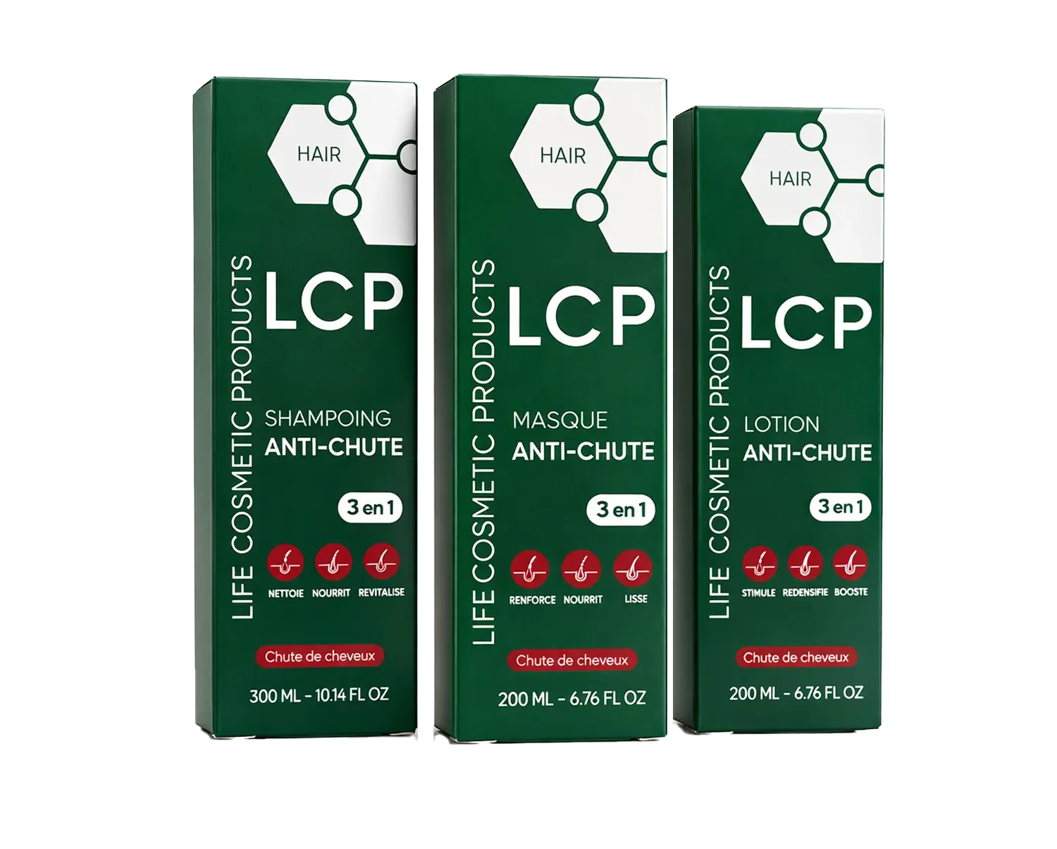 LCP Anti-Chute Routine Complète – Shampoing + Masque + Lotion 3 en 1 pour la Chute de Cheveux LCP Anti-Chute Routine Complète – Shampoing + Masque + Lotion 3 en 1 pour la Chute de Cheveux