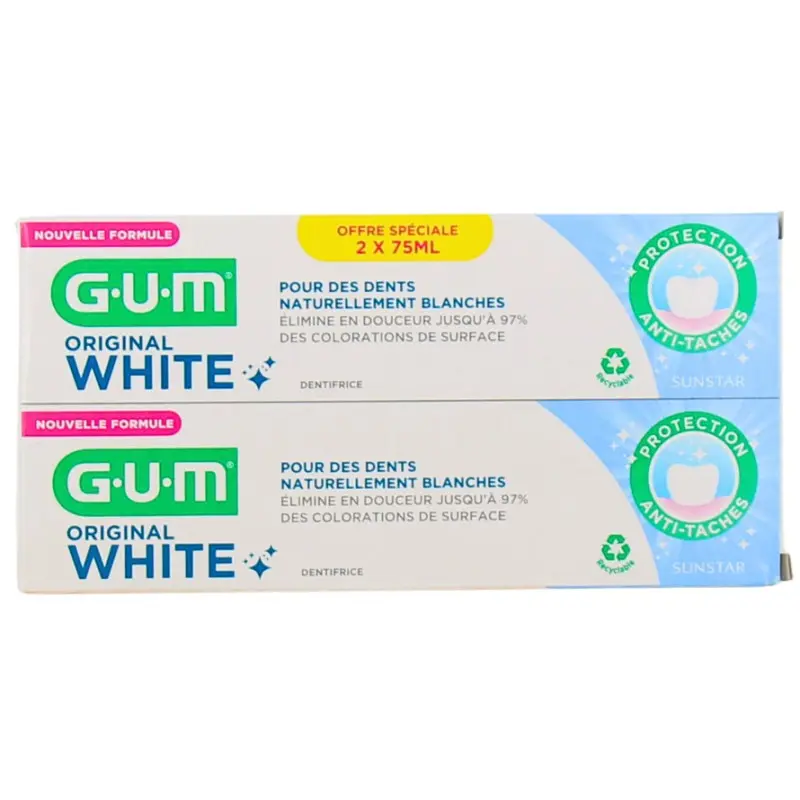 gum-dentifrice-original-white-lot-de-2-x-75-ml GUM Dentifrice Original White 2 x 75 ml – Image 1