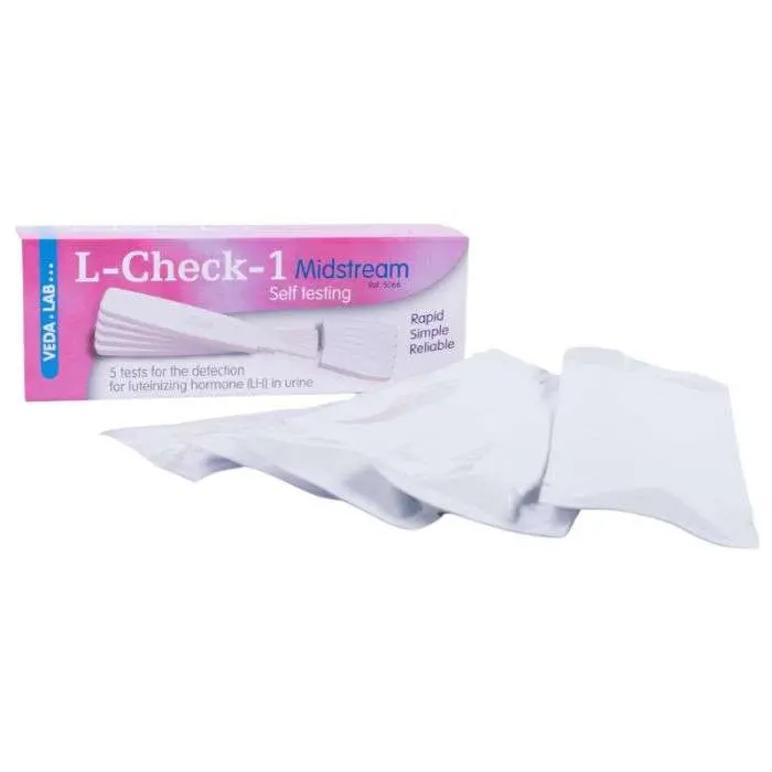l-check-1-midstream-5-tests-d-ovulation L-check-1 Teste d’ovulation Boite de 5 pieces – Image 1