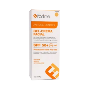 Farline Gel-Crème Facial Anti-Age Control SPF 50+ Teinté – Protection Solaire Visage 50 ml