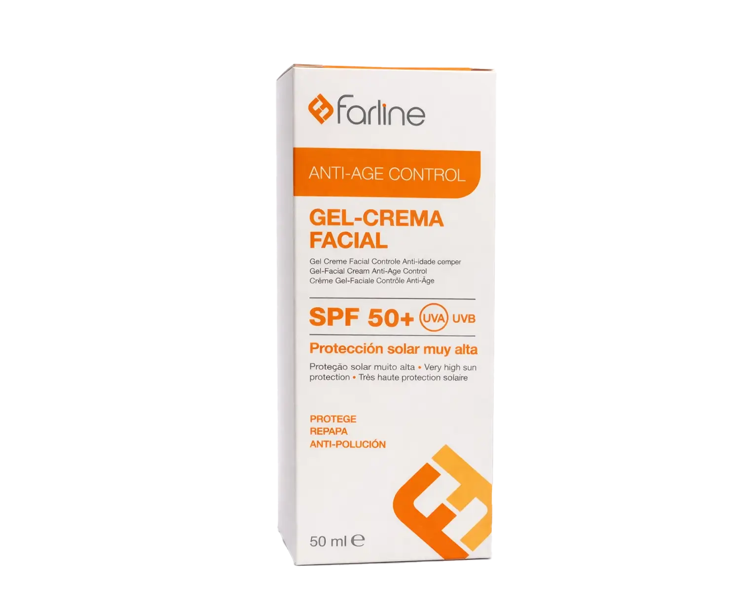Farline Anti-Age Control Gel-Crème Facial SPF 50+ – Crème Solaire Anti-Âge Visage 50 ml Farline Anti-Age Control Gel-Crème Facial SPF 50+ – Crème Solaire Anti-Âge Visage 50 ml