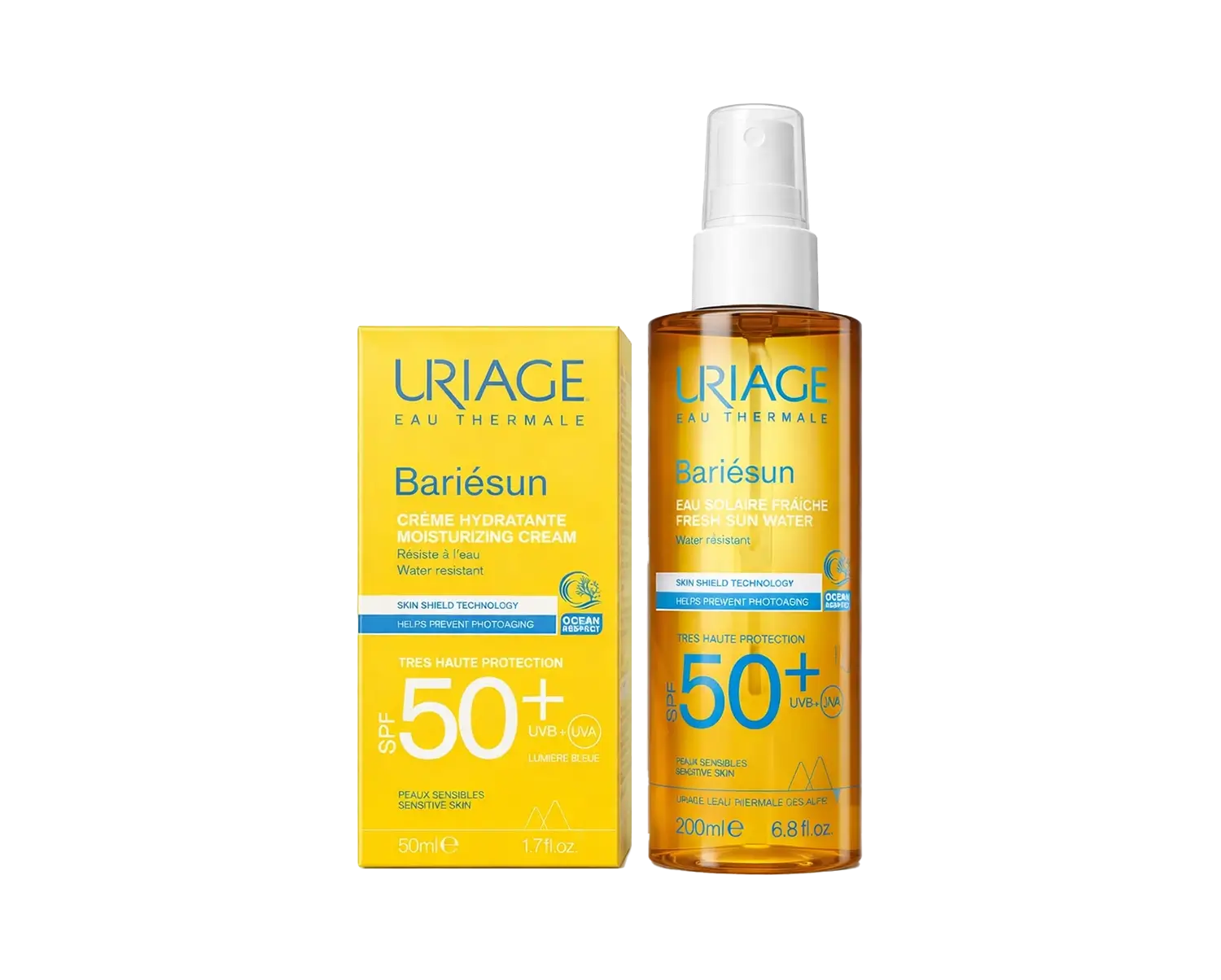 Uriage Bariésun SPF 50+ Crème Hydratante & Eau Solaire Fraîche – Très Haute Protection Peaux Sensibles Uriage Bariésun SPF 50+ Crème Hydratante & Eau Solaire Fraîche – Très Haute Protection Peaux Sensibles