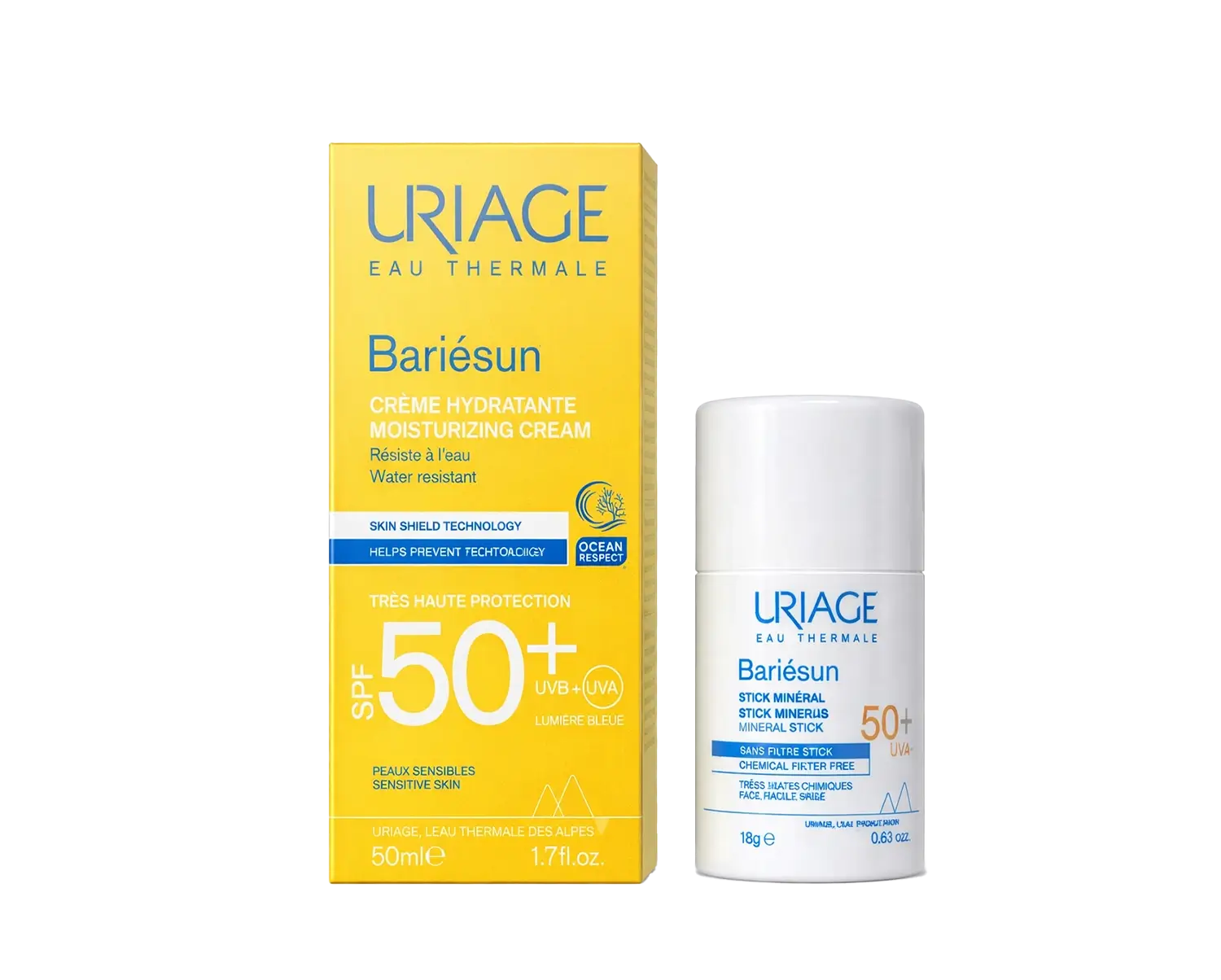 Uriage Bariésun SPF 50+ Crème Hydratante & Stick Minéral Uriage Bariésun SPF 50+ Crème Hydratante & Stick Minéral