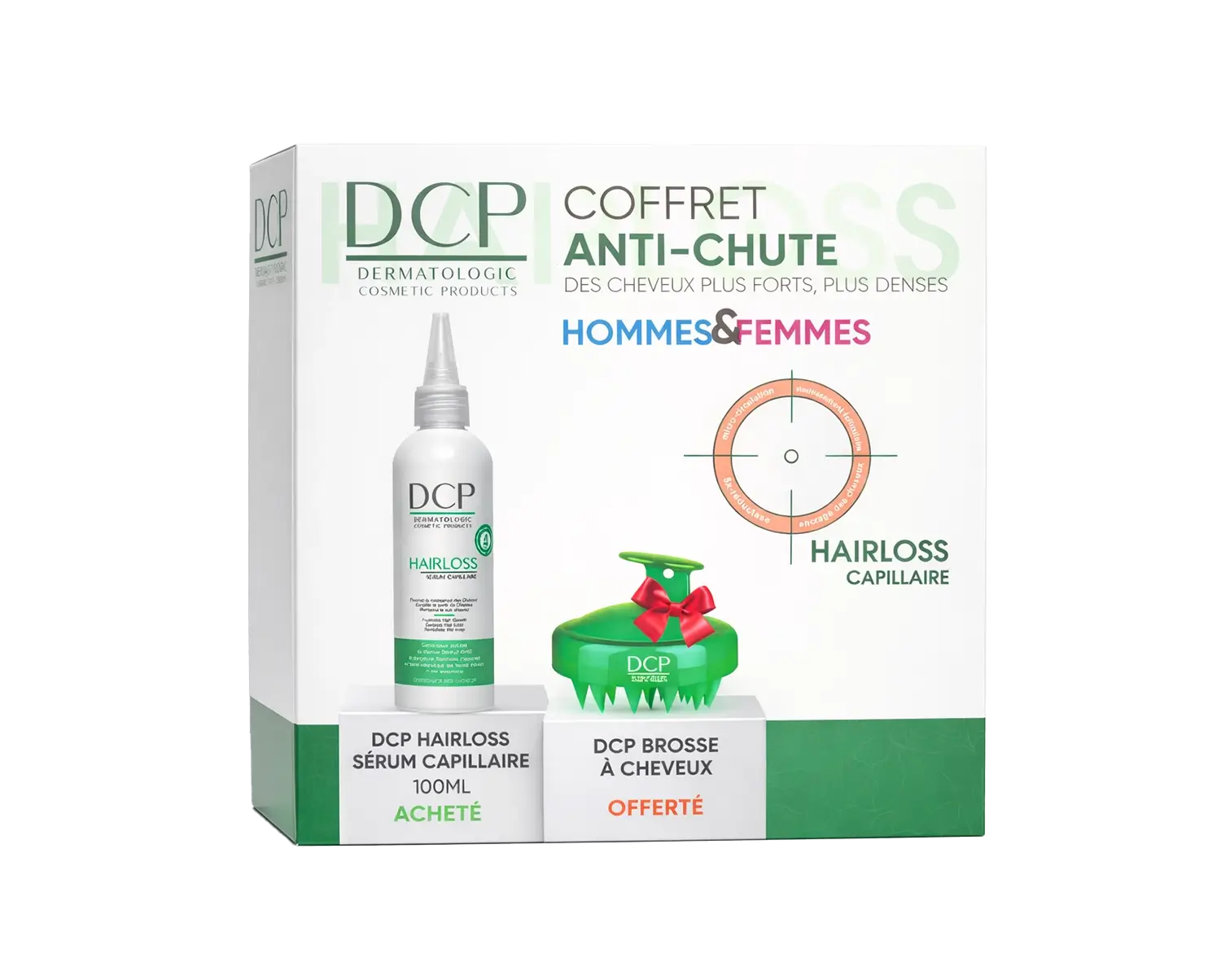 DCP Coffret Anti-Chute Cheveux – Sérum Capillaire Hairloss 100ml + Brosse Massante Offerte DCP Coffret Anti-Chute Cheveux – Sérum Capillaire Hairloss 100ml + Brosse Massante Offerte