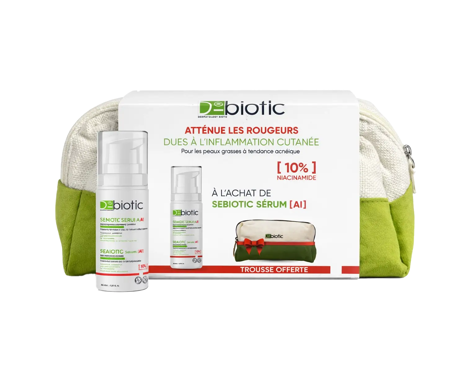 Dbiotic Sebiotic Sérum AI Niacinamide 10% – Soin Anti-Rougeurs + Trousse Offerte Dbiotic Sebiotic Sérum AI Niacinamide 10% – Soin Anti-Rougeurs + Trousse Offerte