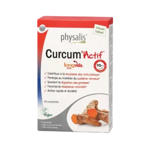 Physalis Curcum’Actif Longvida – Complément Alimentaire Articulations & Digestion 30 Comprimés
