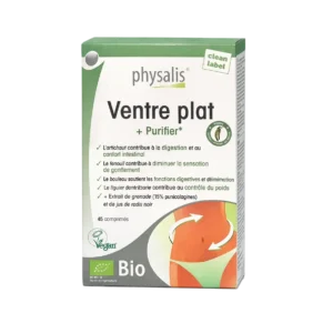 Physalis Ventre Plat + Purifier Bio – Complément Alimentaire Digestion & Minceur 45 Comprimés